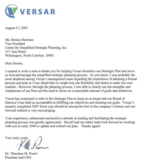 Versar Testimonial